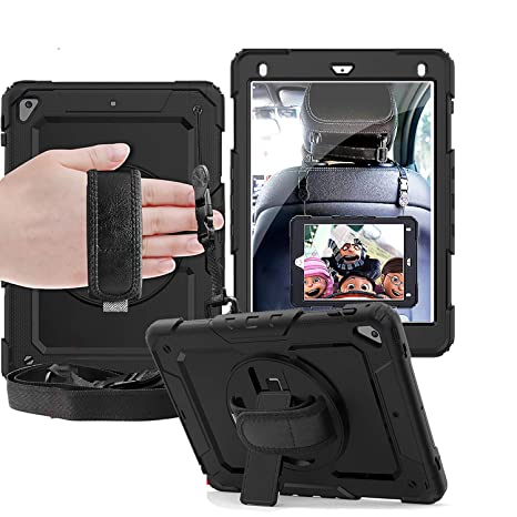 DuraSafe Cases for iPad 9.7 Inch 5/6 Gen 2017/2018 & Air 2 / PRO - 9.7" [ A1893 A1954 A1822 A1823 A1566 A1567 A1673 A1674 A1675 ] Rugged Cover - (Black/Black)