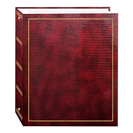 Magnetic Self-Stick 3-Ring Photo Album 100 Pages (50 Sheets), Burgundy Red
