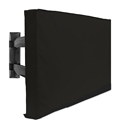 Outdoor TV Cover - 55" Model For 53" - 57" Flat Screens – Slim Fit – Weatherproof Weather Dust Resistant Television Protector - Black