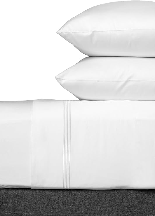 Fishers Finery 400 Thread Count 100% Egyptian Cotton Sheet Set, 4 Piece - Luxurious, Soft and Durable - 16in Deep Pocket for Califoria King - Fitted and Flat Sheets (White,Cal K,4Pack)