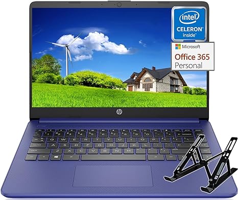 HP Stream 14 inch Laptop for Student and Business, Intel Quad-Core Processor, 16GB RAM, 320GB Storage (64GB eMMC   256GB Card), 1-Year Office 365, Webcam, 12H Long Battery Life, Wi-Fi, Win11 H in S