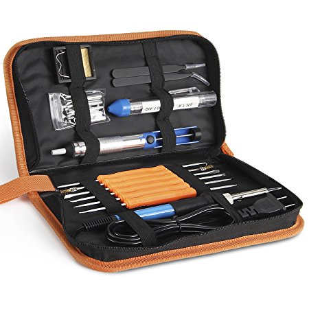 INTEY 13pcs Full Set Electric Soldering Iron Kit with PU Carry Bag 60W 110V