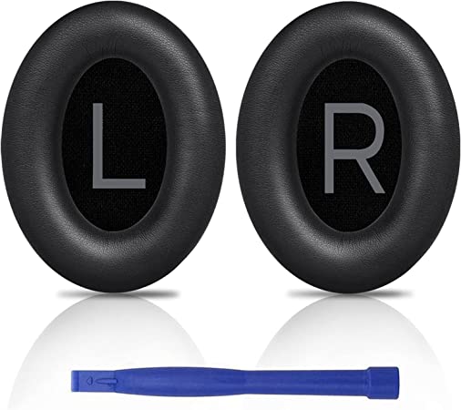 SOULWIT Professional Ear Pads Cushions Replacement for Bose QuietComfort 45 (QC45) Over-Ear Headphones, Ear Pads with Softer Protein Leather, Noise Isolation Memory Foam (Black)