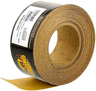 Dura-Gold - Premium - 180 Grit Gold - Longboard Continuous Roll 20 Yards Long by 2-3/4" Wide PSA Self Adhesive Stickyback Longboard Sandpaper for Automotive and Woodworking