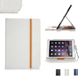 iPad Air 2 Folio Case isYoung Slim Fit Leather Smart Cover Wallet Stand Case with Auto Sleep  Wake Feature for Apple iPad Air 2 with Magnetic Closure  Card Slots  Stylus White