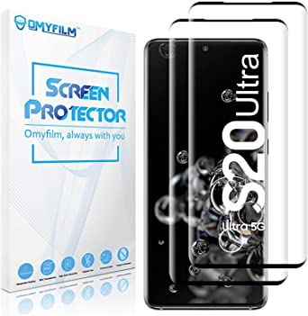 [2 Pack] OMYFILM Screen Protector for Galaxy S20 Ultra [High Definition] Samsung Galaxy S20 Ultra Tempered Glass Screen Protector [Anti-shatter] Glass Screen Protector for Samsung S20 Ultra (6.9 Inch)