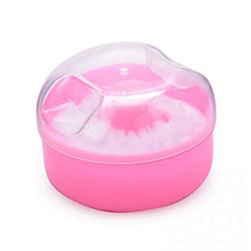 OKDEALS Cosmetic Tool Baby Soft Face Body Powder Puff Sponge Box Container Case (pink)