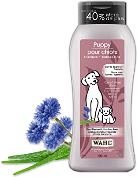 Wahl Canada Puppy Shampoo, Plant Derived Shampoo in Cornflower Aloe to Gently Cleanse and Protect Your Puppy's Delicate Skin, Paraben-Free, 700ml, Model 58320