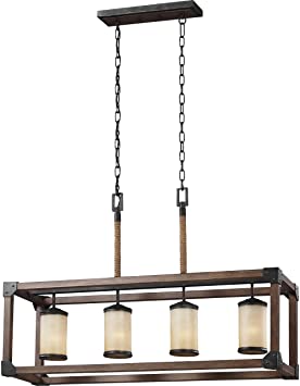 Sea Gull Lighting 6613304-846 Dunning Four-Light Island Pendant Hanging Modern Fixture, Stardust Finish