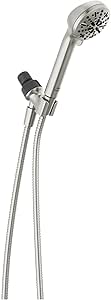 Delta Faucet 4-Spray Handheld Shower Head, Brushed Nickel Shower Head with Hose, Showerheads & Handheld Showers, Handheld Shower Heads, Detachable Shower Head 1.75 GPM, Brushed Nickel 75413SN