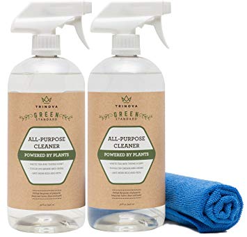 Natural All Purpose Cleaner Organic - Multi Surface Cleaning Spray for safe kitchen, bathroom, toy, stain removal, counter, wall. Non toxic for kids and pets. 32oz 2-pack 64 oz