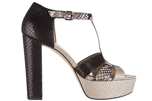 Michael Kors Women's Leather Heel Sandals Mercer Black