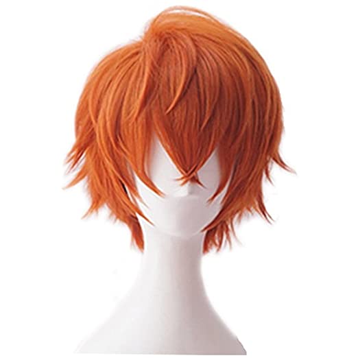 Xingwang Queen Christmas Party Wigs Short Orange Cosplay Wig with free Cap