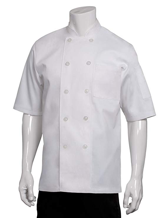 Chef Works Volnay Short Sleeve Basic Chef Coat, White