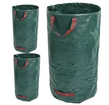 GIOVARA 272L Garden Waste Bags, Waterproof Heavy Duty Large Refuse Sacks with Handles, Foldable and Reusable (3)