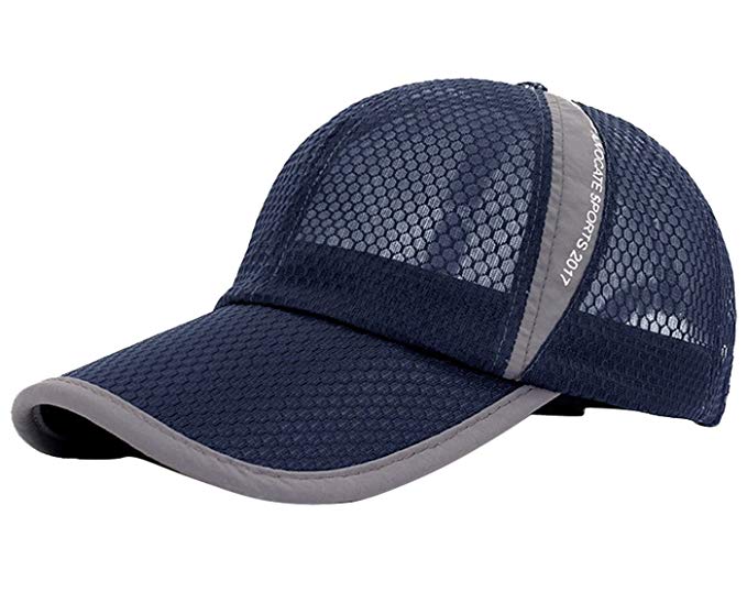 Panegy Unisex Mesh Brim Tennis Cap Outside Sunscreen Quick Dry Adjustable Baseball Hat