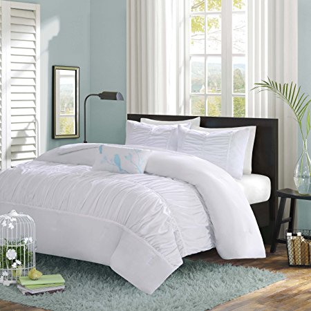 Mi-Zone Mirimar Comforter Set, Full/ Queen, White