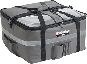 Winco BGCB-2212 Insulated Food Delivery Bag, XL, Gray