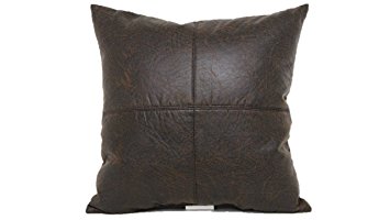 Brentwood Originals 2098 Nobuk Faux Leather Toss Pillow, 17-Inch, Brown
