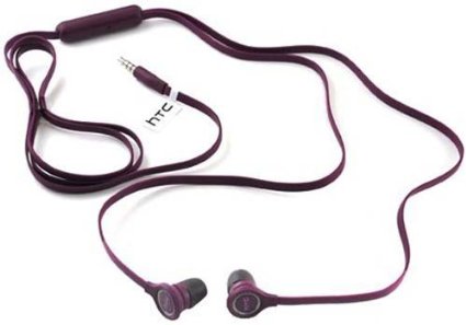 HTC Original OEM RC E190 3.5mm Hands-Free Earbuds Bulk Packaging - Purple