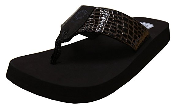 Yellow Box Women's Owen Croc Embossed Comfort Foam Flip Flop Sandal