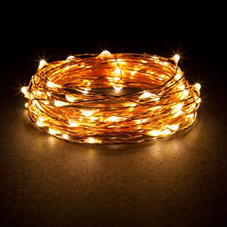 String Lights, Novo Icon Copper Wire Starry LED String Lights, Soothing Décor, Elegant Rope Light Suitable for Christmas, Weddings, Parties (33 ft 100 LEDs)