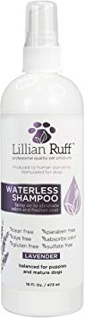 Lillian Ruff Waterless Dog Shampoo - No Rinse Quick Dry Shampoo Spray for Dogs and Cats - Tear Free Lavender Coconut Scent to Deodorize Pet Odor and Freshen Coat - Made in USA