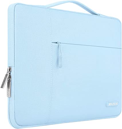 MOSISO Laptop Sleeve Compatible with 13-13.3 inch MacBook Air, MacBook Pro, Notebook Computer, Polyester Multifunctional Briefcase Carrying Bag, Airy Blue