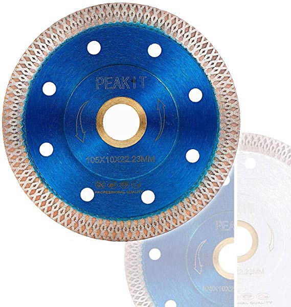 Peakit Tile Cutter Blade 4in Porcelain Diamond Saw Blade Ceramic Cutting Disc Wheel for Angle grinder, Reversible Color
