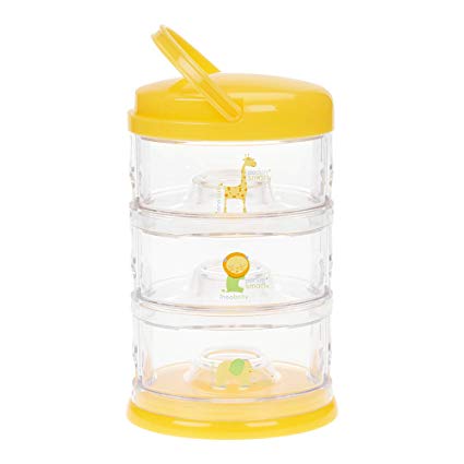 Innobaby Packin' Smart Stackable and Portable Storage System for Formula, Baby Snacks and More. 3 Stackable Cups in Mango Sorbet. BPA Free.