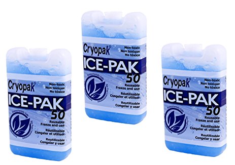 3 Ice Packs for Use in Insulated Bags and Coolers