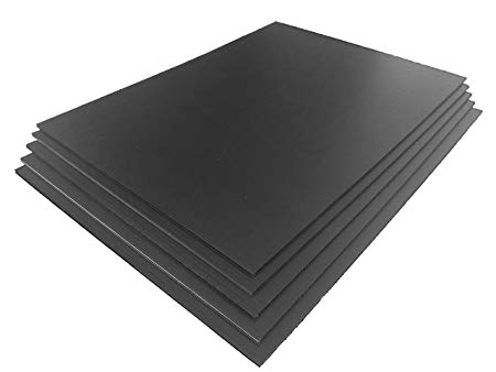 TSM Coroplast Correx Poster Corrugated Plastics Sheets Sign Blank Board (24"x18"x4mm., 5-pack/blacks)