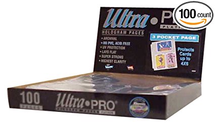 Ultra Pro 3-Pocket Platinum Page for 4" X 6" Photos 100 ct.