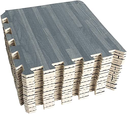 UMI. By Amazon Wood Grain Interlocking Floor Mats Foam Mats (9Pieces-9SFT/18Pieces-18SFT/6Pieces-24SFT)