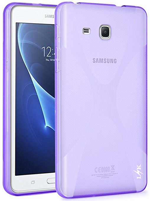 Tab A 7.0 Case, LK [Perfect Fit] X Shape Slim Thin TPU Gel Rubber Soft Skin Protective Case Cover for Samsung Galaxy Tab A 7.0 T280, Purple