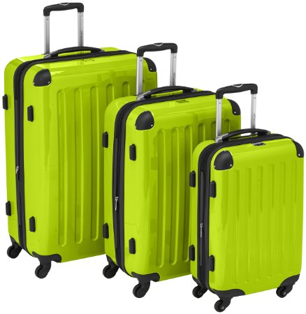 HAUPTSTADTKOFFER - Alex - Set of 3 Hard-Side Luggages Applegreen Glossy, (S, M & L), 235 Liter