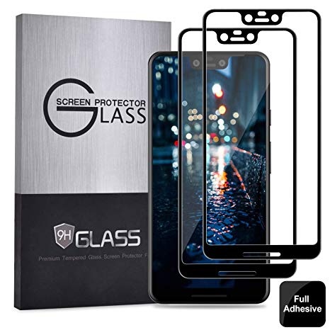 WAATTOR Google Pixel 3 XL Screen Protector,(2 Pack) Case-Friendly 3D Tempered Glass,Full Adhesive,Anti-Bubble,9H Hardness Clear Film for Google Pixel 3 XL(Newest Version) (Not for Pixel 3) (Black)