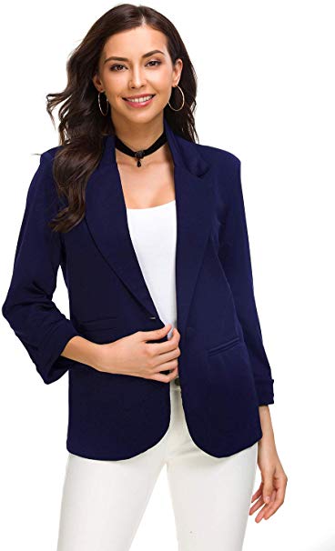 Womens Suit Jacket Formal Office Business Work Jacket Casual Short Cardigan Office Coat