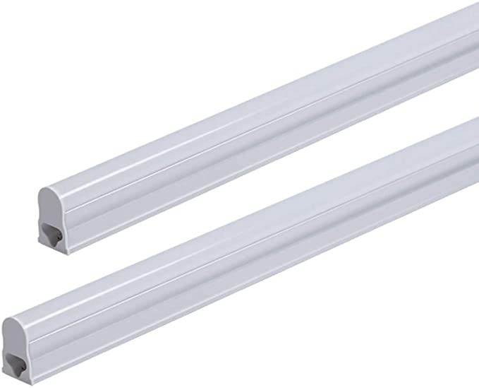 T5 LED Integrated Tube Ultra Slim High Output Light Fitting Kitchen Under Cabinet 5W 6000K Cool White 30cm 300mm 1' Energy Saving Replacement for Fluorescent Lighting Single Pack