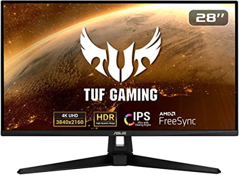 ASUS TUF Gaming VG289Q1A 28” HDR Monitor, 4K UHD (3840 x 2160), IPS, Adaptive-Sync/FreeSync, Eye Care, DisplayPort HDMI, DCI-P3 HDR 10, Shadow Boost