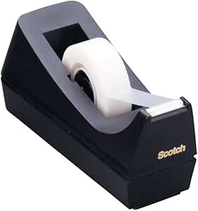 MMM C Desktop Tape Dispenser, 1" Core, Weighted Non-Skid Base, Black