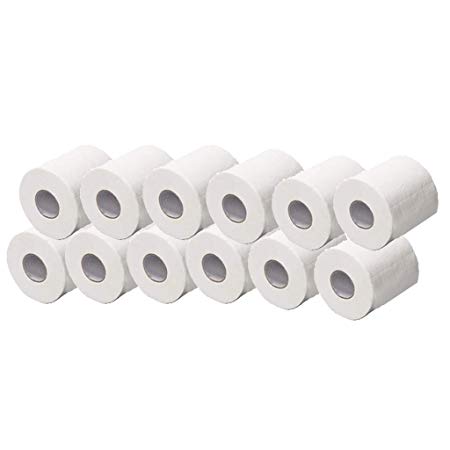 High Capacity Soft Roll Paper Towels White Bathroom Tissue, 3-PLY Standard Rolls Kitchen Paper Towel Roll for Home Kitchen Bathroom (12 Rolls)