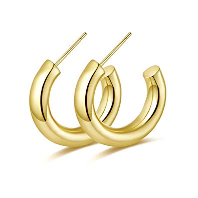 wowshow Chunky Open Hoops Thick Gold Hoop Earrings for Women 11mm-40mm