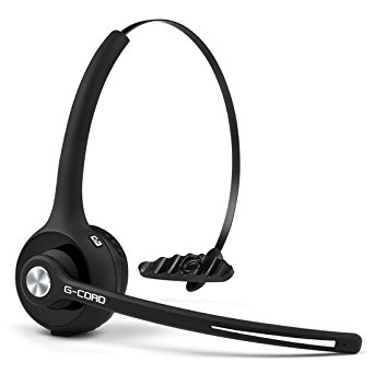 G-Cord Bluetooth 4.1 Headset with Mic, Retractable Office Wireless Headphones with Mute Switch for Skype, VoIP, Truck Driver, Call Center