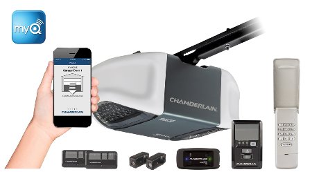 Chamberlain MyQ-enabled Whisper Drive Garage Door Opener Bundled with CIGBU MyQ Internet Gateway
