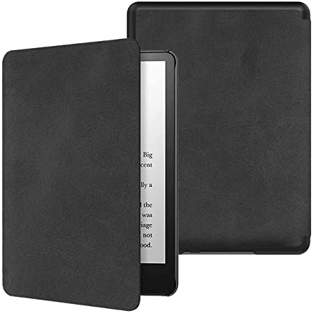 Kindle Paperwhite 2021 Cover - HOTCOOL Thinnest Lightest Smart PU Leather Case with Auto Sleep Wake for 6.8" Kindle Paperwhite 11th Gen 2021 and Signature Edition, Vintage Black