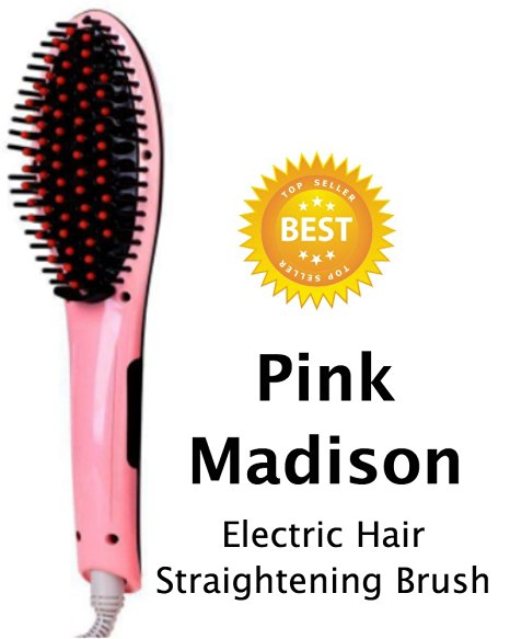 Hair Straightener Brush. Electric Hair Straightening Brush Comb, Thermal Heated Prime Hot Brush for Silky Straight Hair Gift.