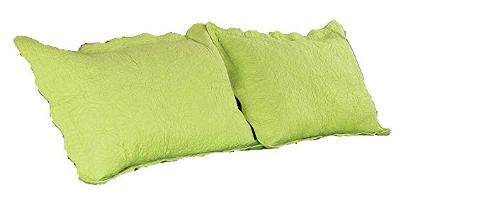 ALL FOR YOU 2pc Quilted Pillow Shams-standard Size-lime Green/Bright lime green Color