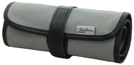 Pencil Case - Roll up Canvas Wrap Bag By Zenartis with Velcro Strap for Adjustable Tight Closure