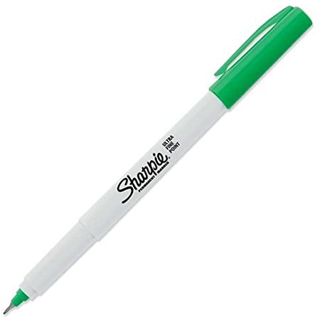 Sharpie Pen Style Permanent Marker - Marker Point Style: Point - Ink Color: Green - 1 Each